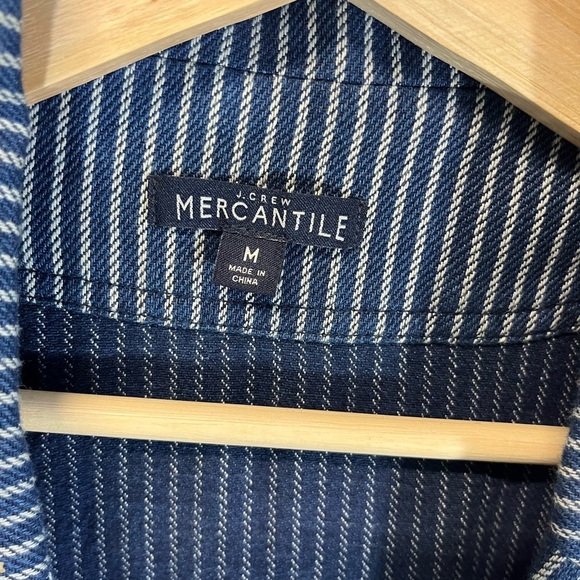 J.Crew Mercantile Blazer Jacket Single Button Navy Stripe Cotton Size Medium - Picture 10 of 11